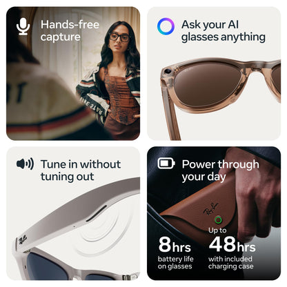 Wayfarer Smart Glasses with Classic Frame Design