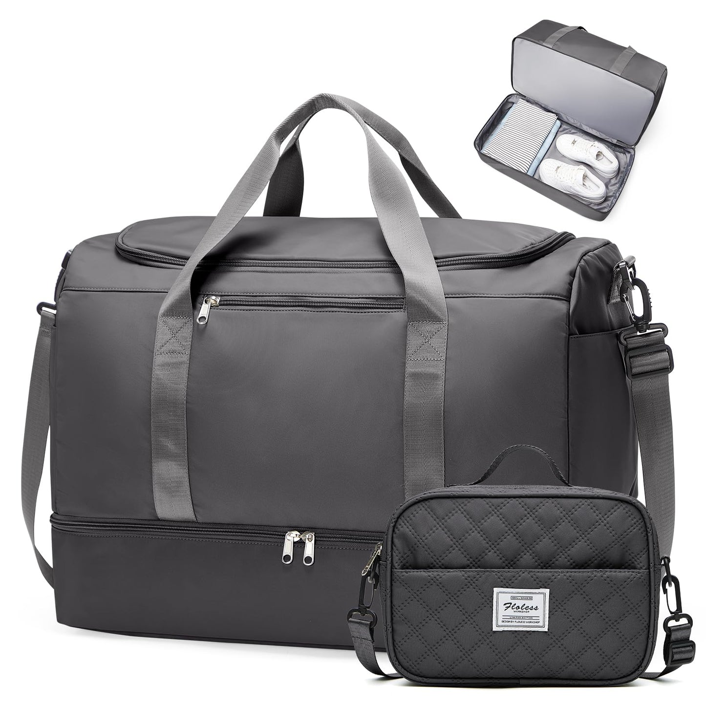 Large Weekender Bag with Shoe Compartment