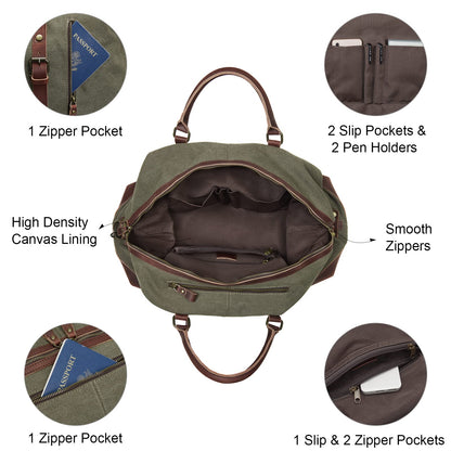 Men's Canvas Weekender Duffle Bag for Travel