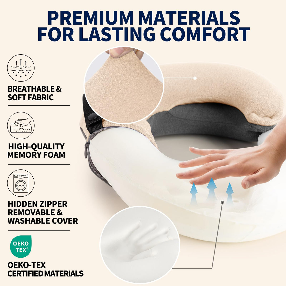 Kids Travel Neck Pillow with Chin Support