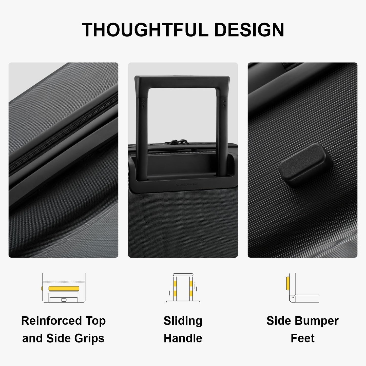 Hardside Spinner Luggage with Luminous Shell Design