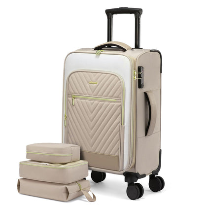 Softside Carry-On Luggage with TSA Lock and Wheels