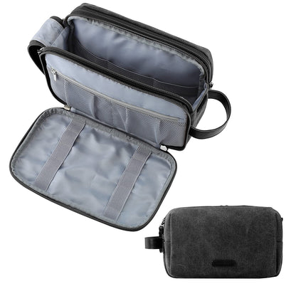 Men's Canvas Toiletry Bag with Water-Resistant Design