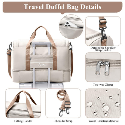 Large Weekender Bag with Shoe Compartment