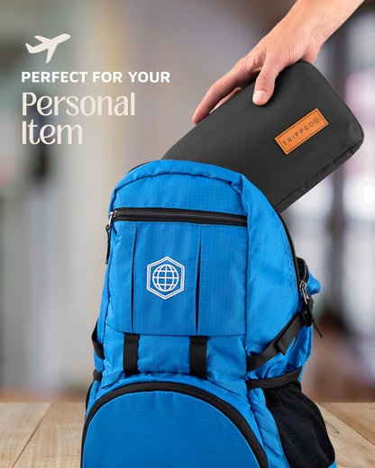 Tech Organizer Pouch with Leather Accents