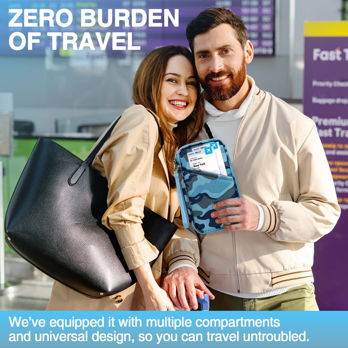 Family RFID Passport Wallet and Travel Organizer