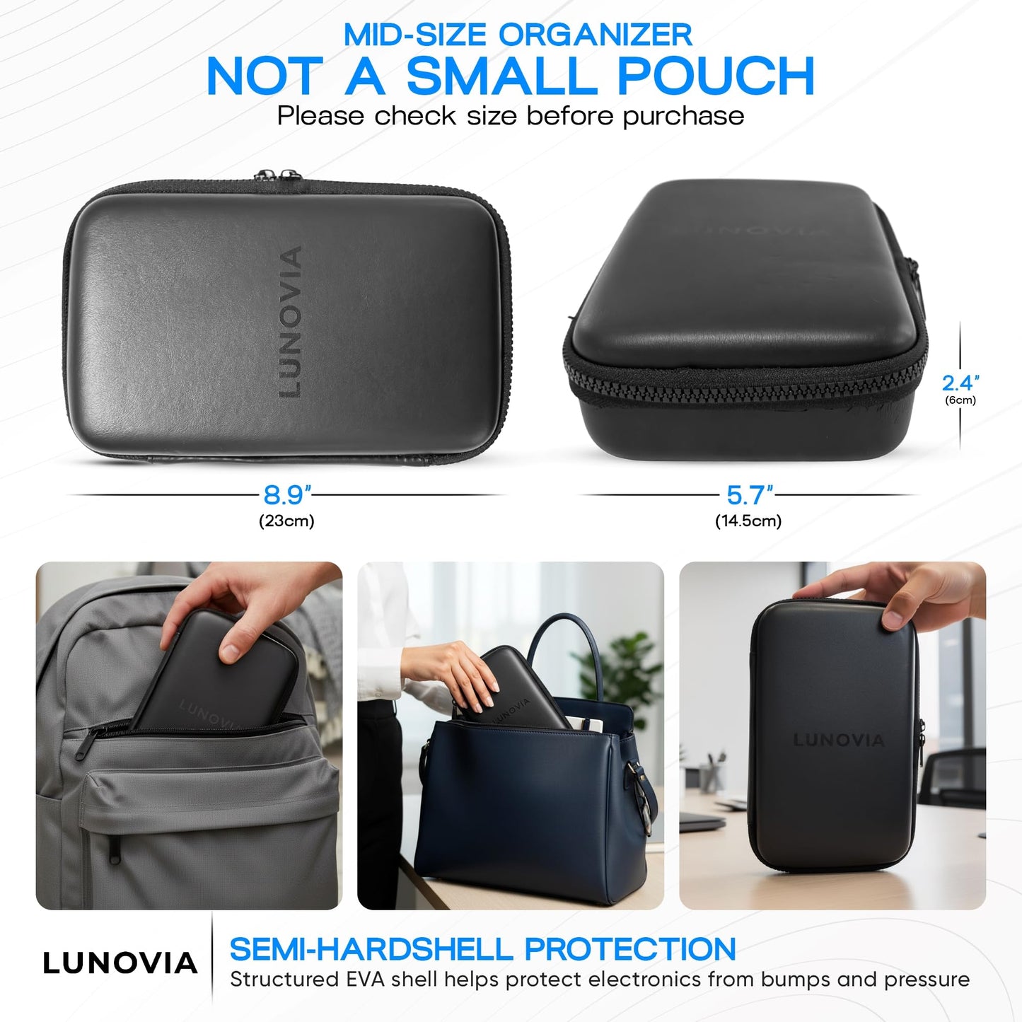 Hardshell Tech Organizer with Removable Pouches
