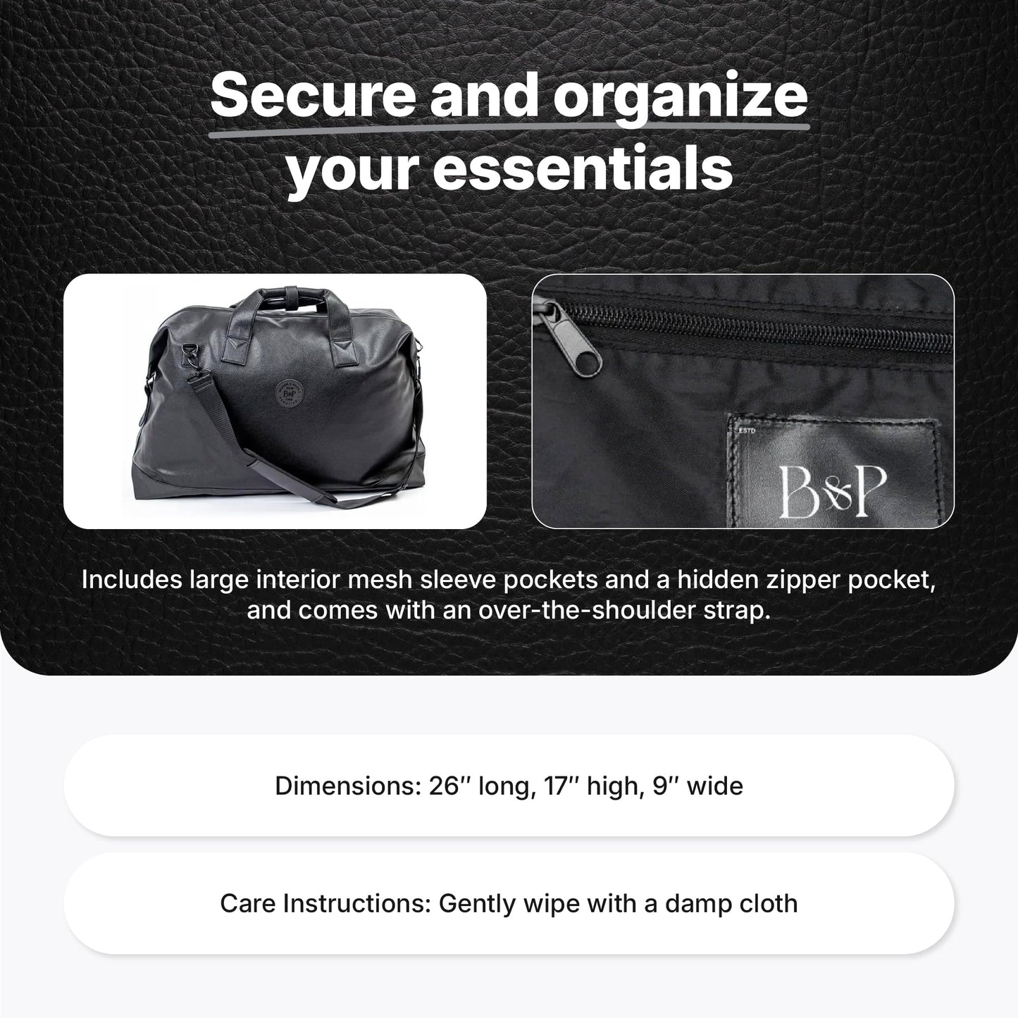 65L Weekender Duffle Bag with Carry-On Design