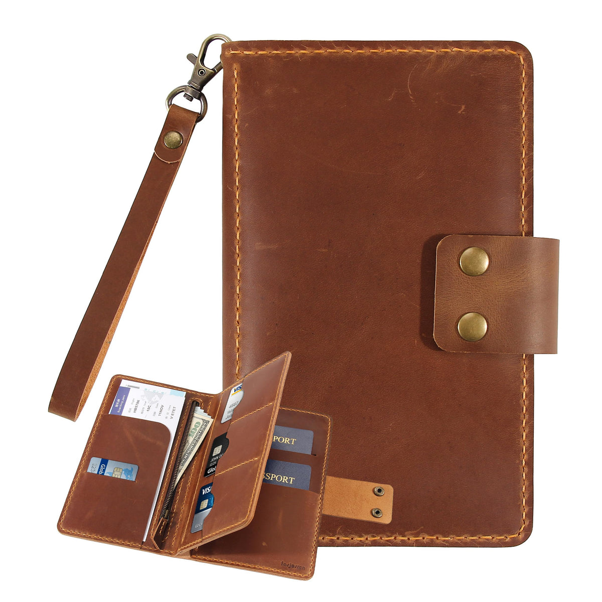 Leather Passport Holder and Family Travel Organizer