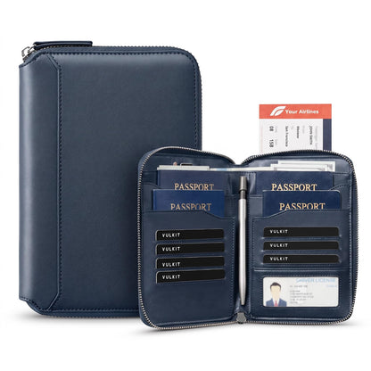 Leather Family Passport Wallet for 4–8 Passports