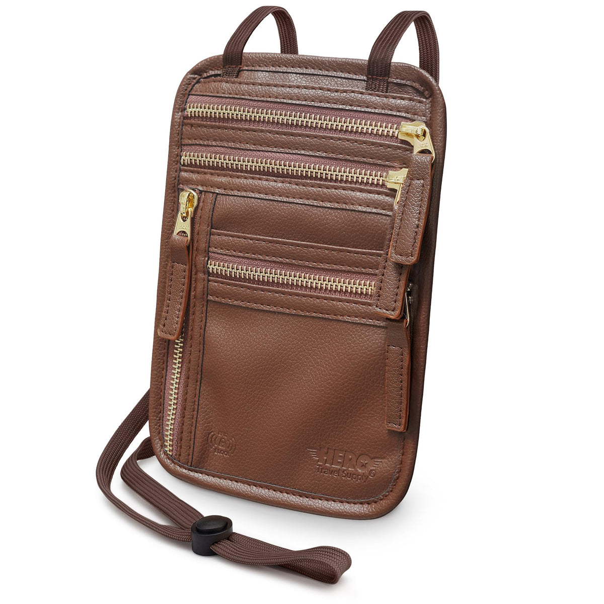 RFID Travel Neck Wallet with Concealed Passport Holder