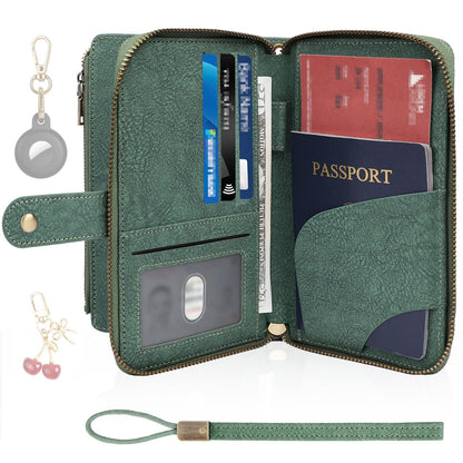RFID Passport Wallet with Tracker Pocket and Wrist Strap