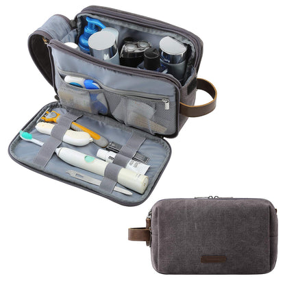 Men's Canvas Toiletry Bag with Water-Resistant Design