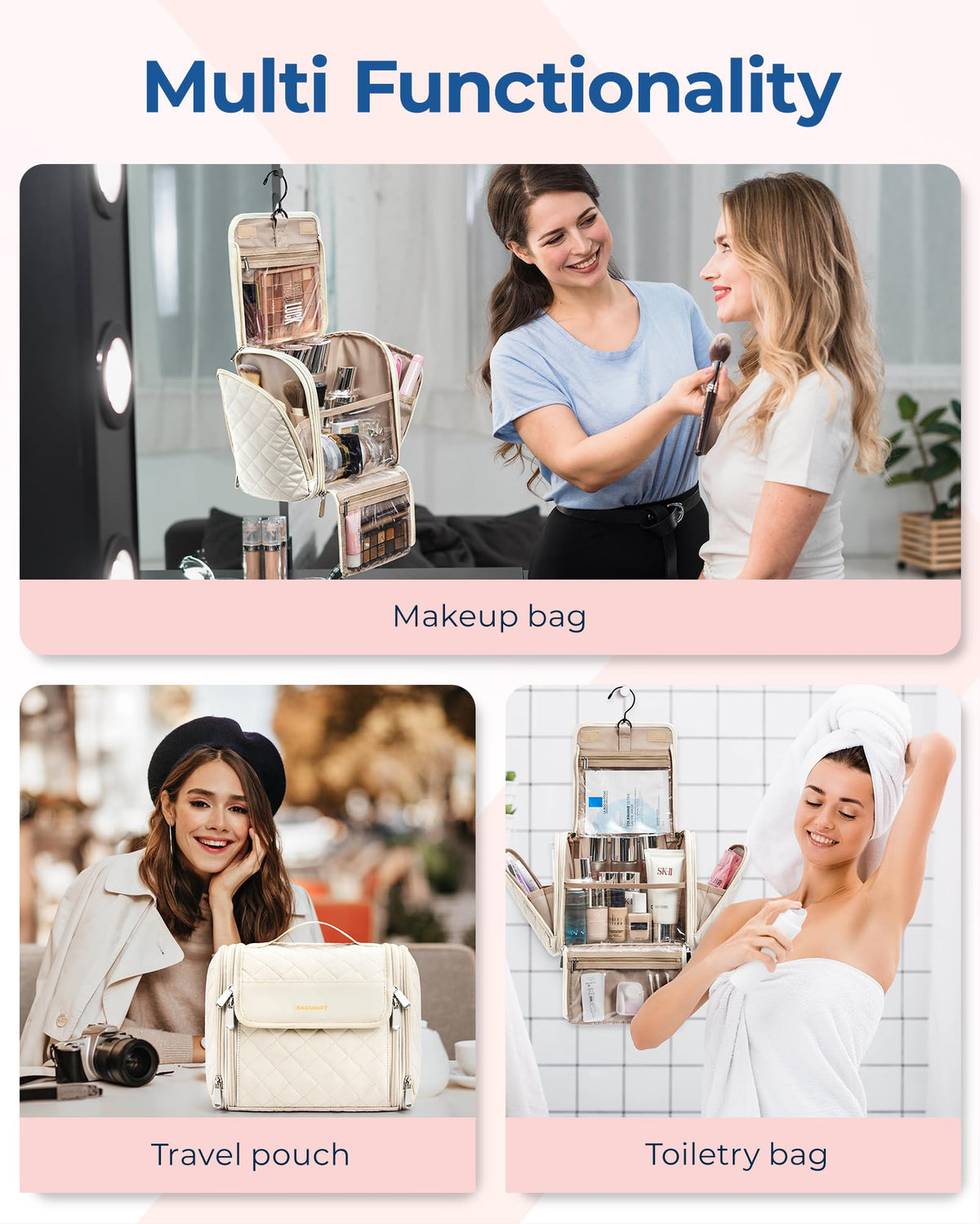 Hanging Travel Toiletry Bag with Water-Resistant Design
