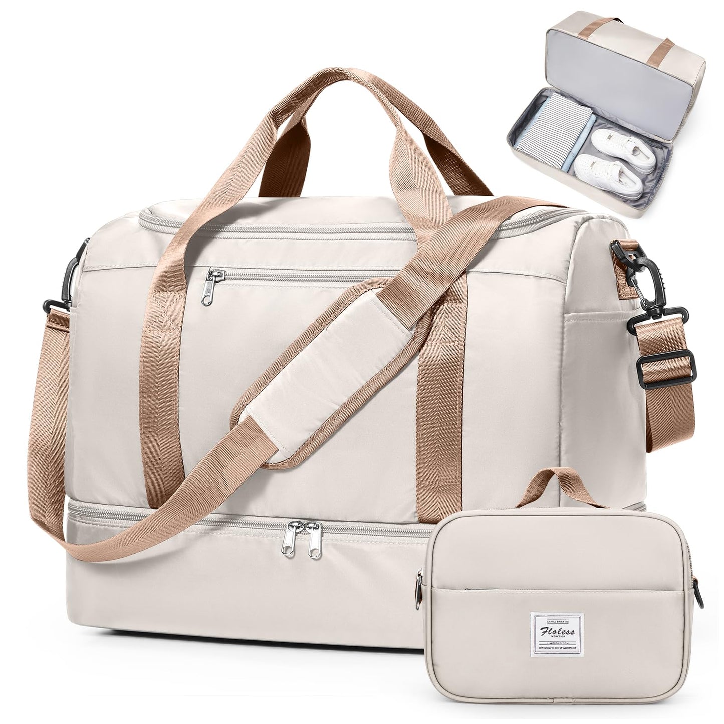 Large Weekender Bag with Shoe Compartment