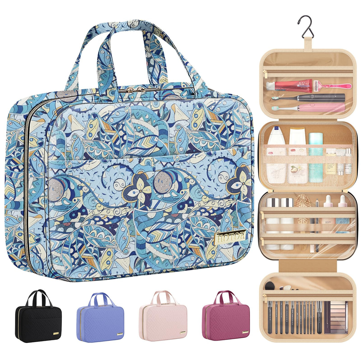 Hanging Travel Toiletry Bag with Spacious Organizer