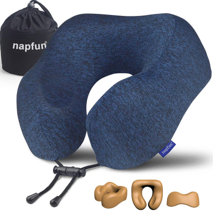 Memory Foam Travel Neck Pillow for Airplane Comfort