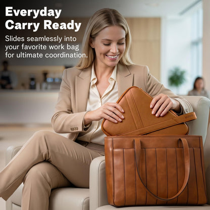 Vegan Leather Tech Pouch with Tablet Sleeve