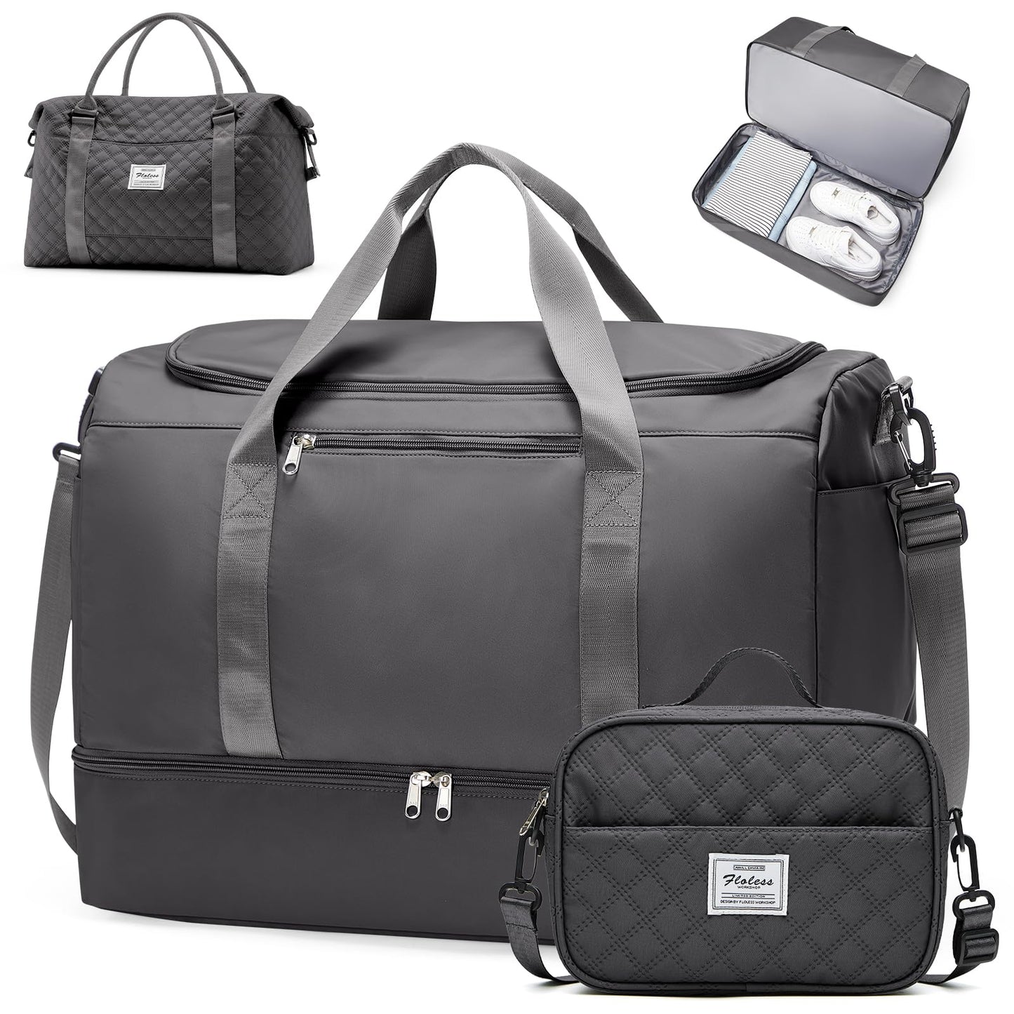 Large Weekender Bag with Shoe Compartment