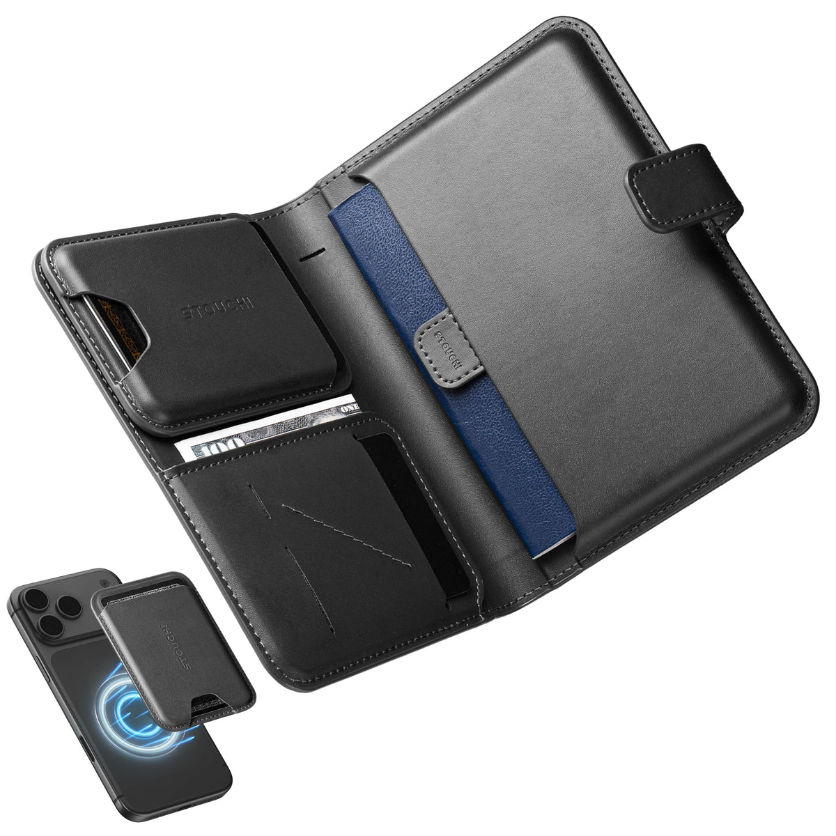 Passport Holder with Hidden AirTag Pocket