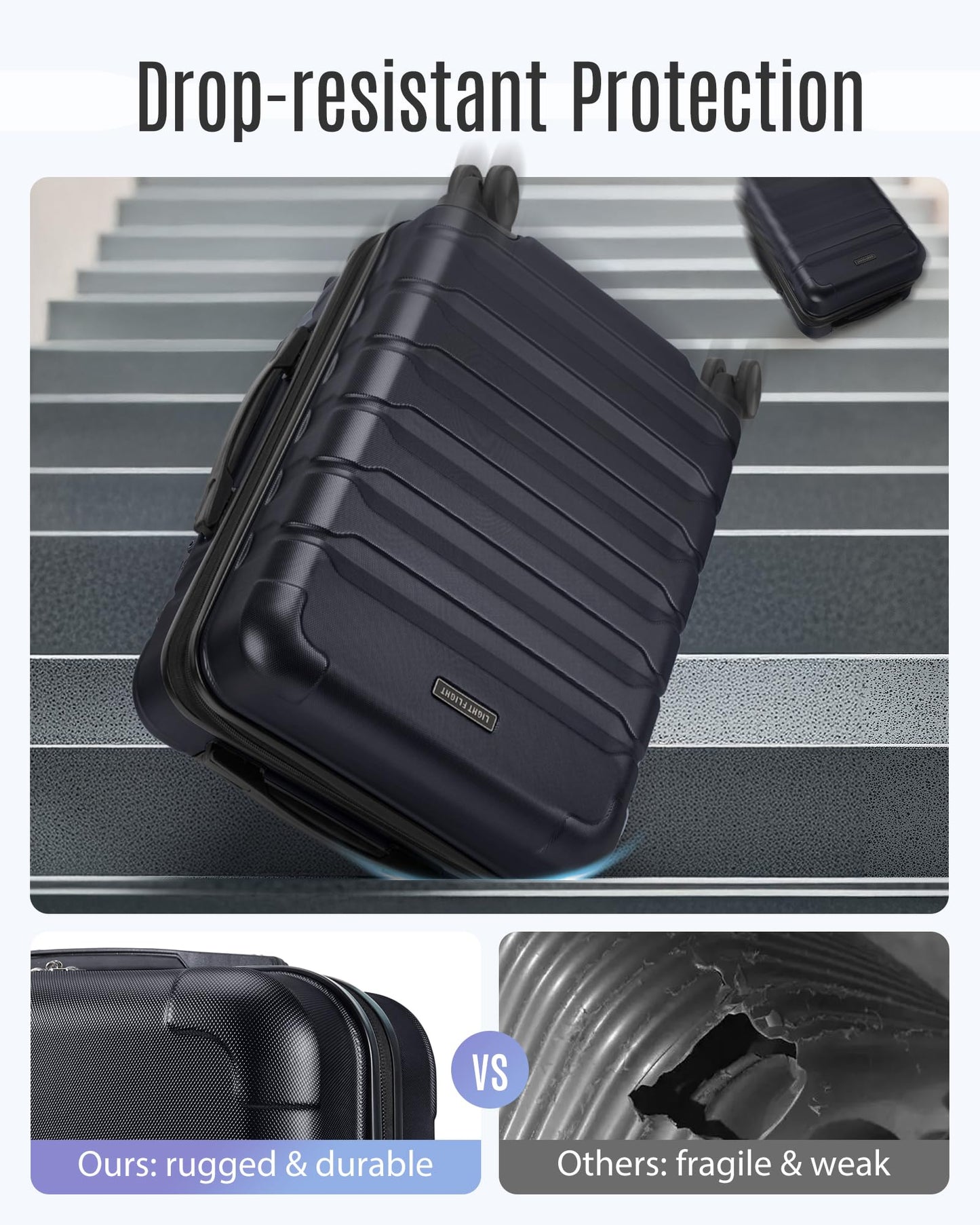 Carry-On Hardside Spinner Luggage with Expansion