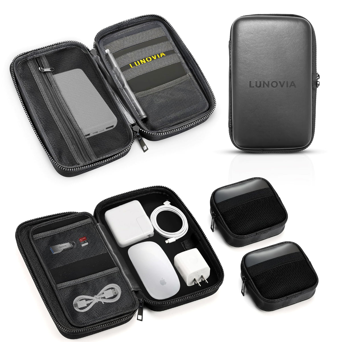 Hardshell Tech Organizer with Removable Pouches