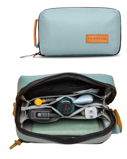Tech Organizer Pouch with Leather Accents