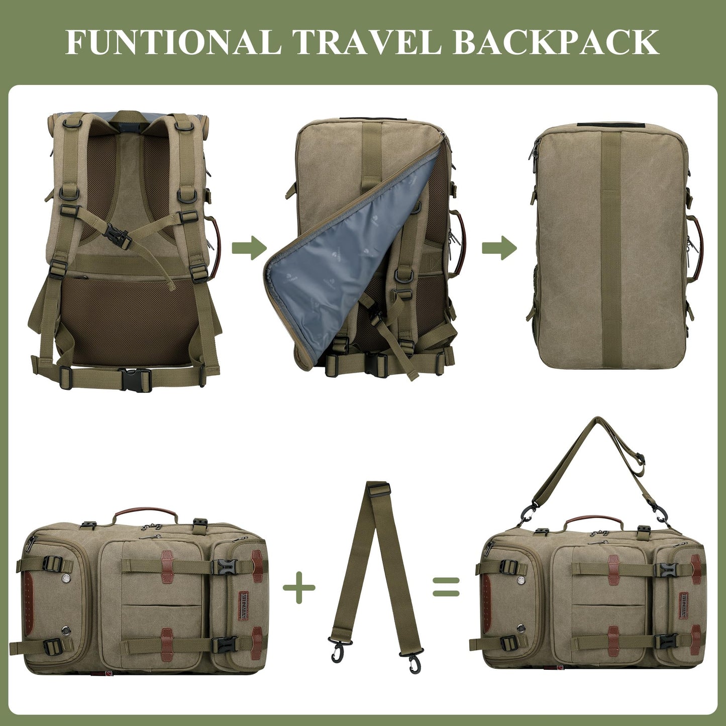 45L Carry-On Travel Backpack with Spacious Design