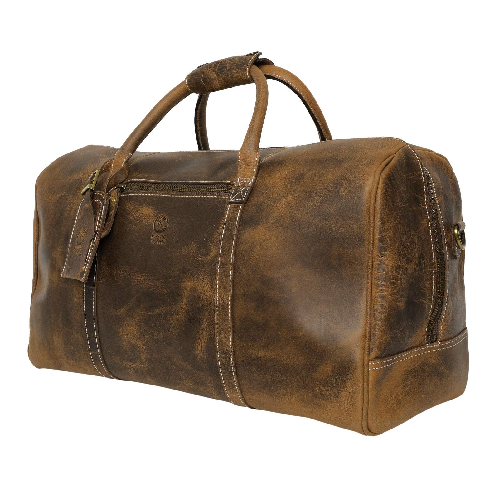Leather Travel Duffle Bag for Underseat Carry-On