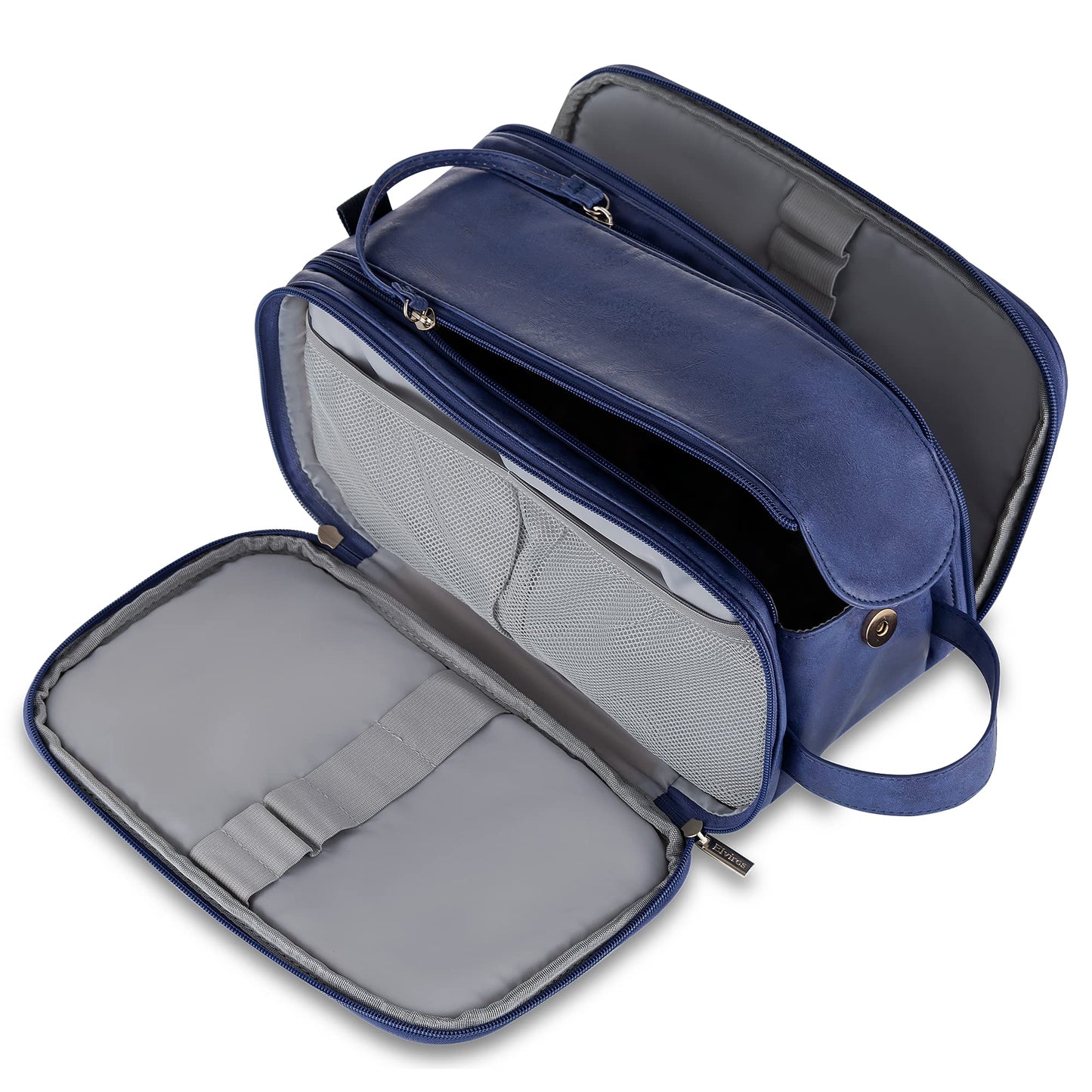 Men's PU Leather Toiletry Bag with Water Resistance