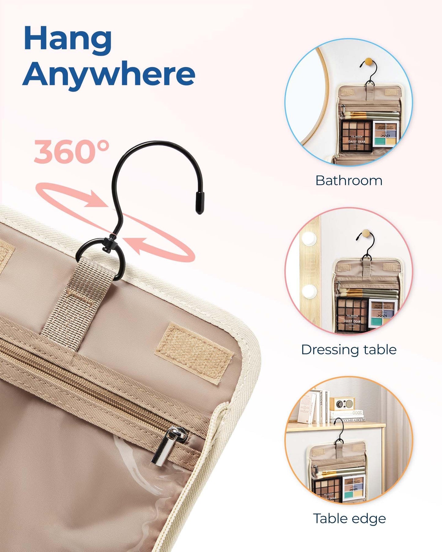 Hanging Travel Toiletry Bag with Water-Resistant Design