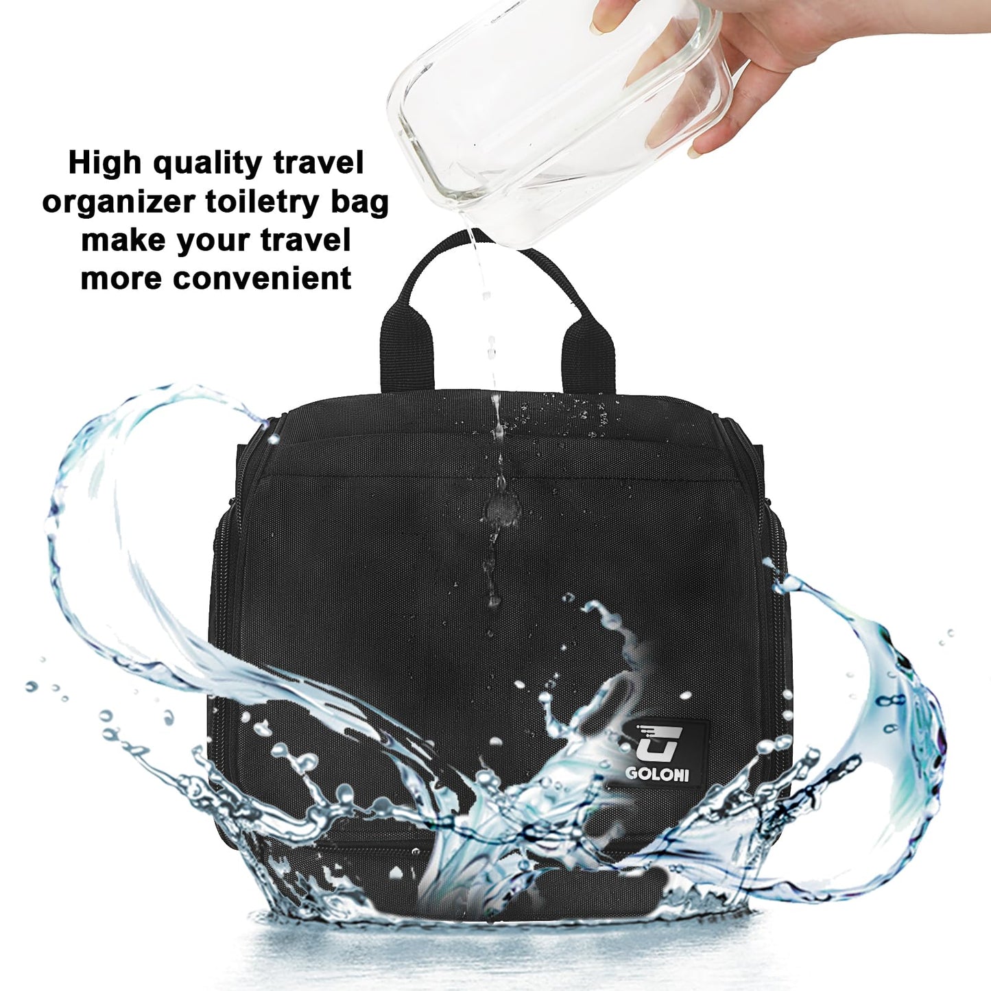 Hanging Toiletry Bag with 10-Compartment Organizer