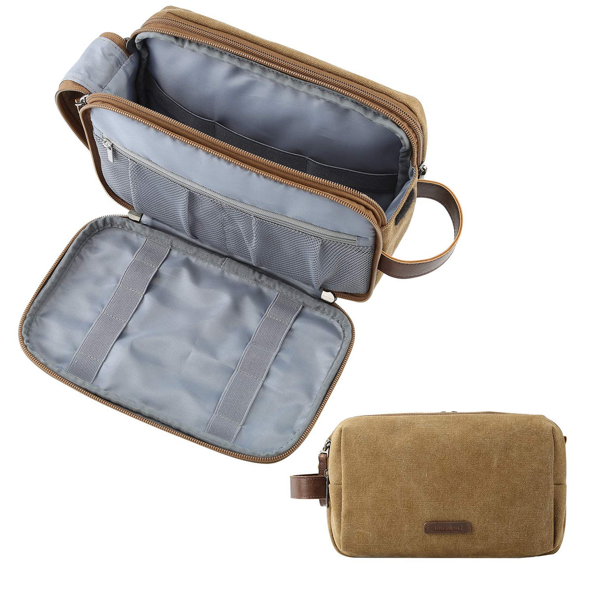 Men's Canvas Toiletry Bag with Water-Resistant Design