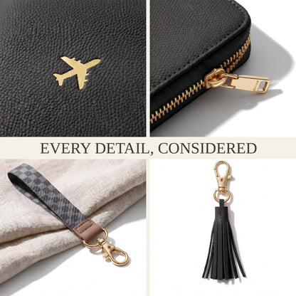 Passport Holder with Detachable Wristlet Strap