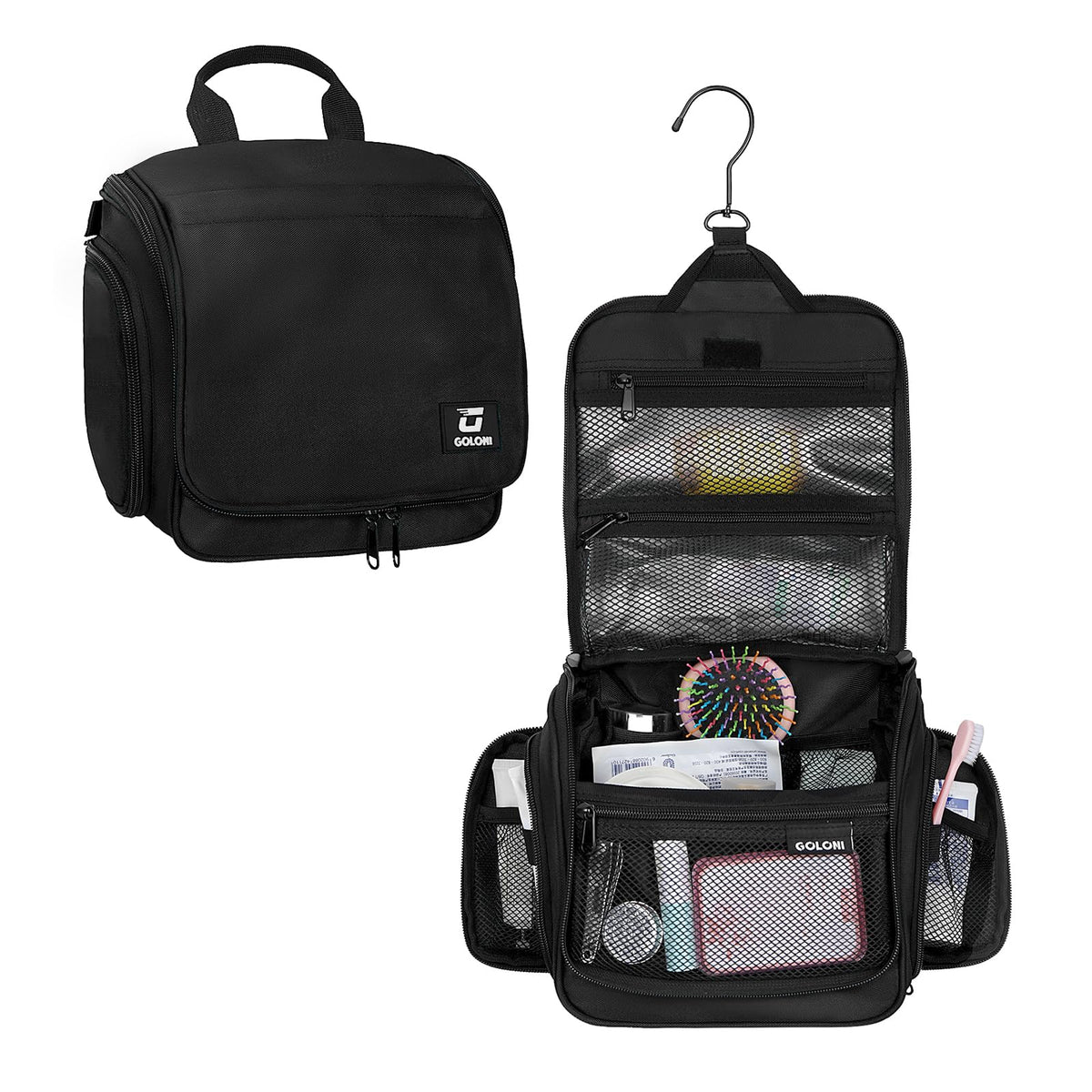 Hanging Toiletry Bag with 10-Compartment Organizer
