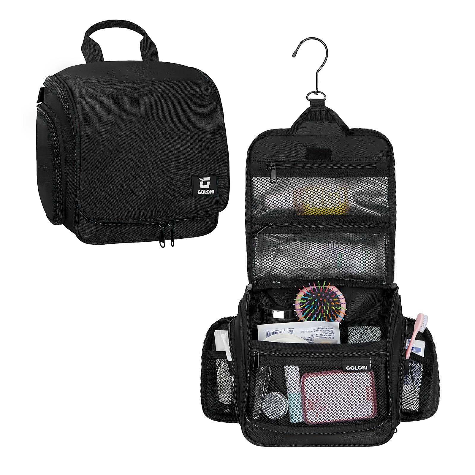 Hanging Toiletry Bag with 10-Compartment Organizer