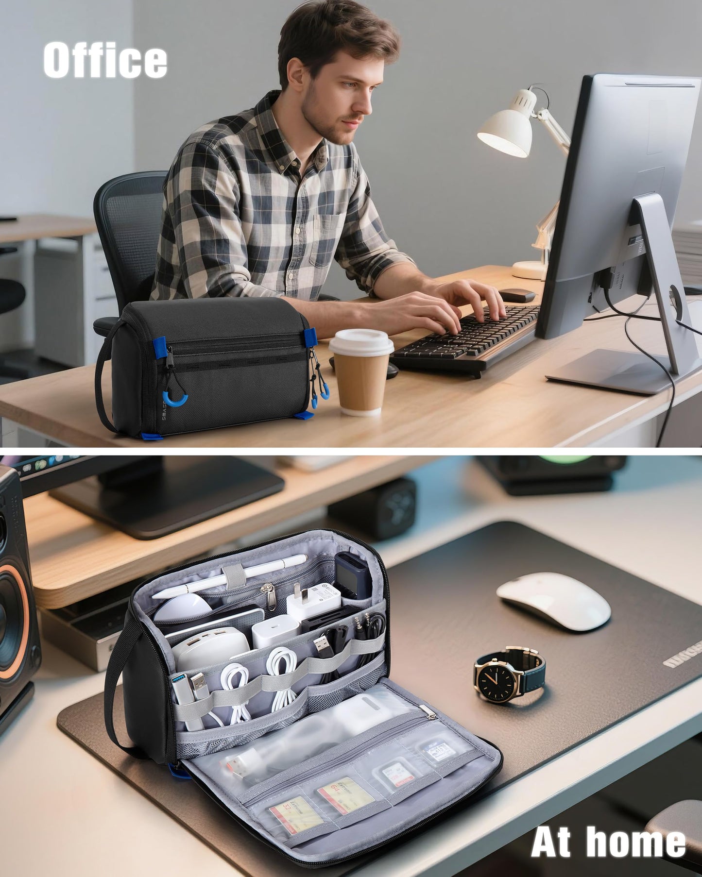 Tech Organizer Travel Case for Chargers and Cables
