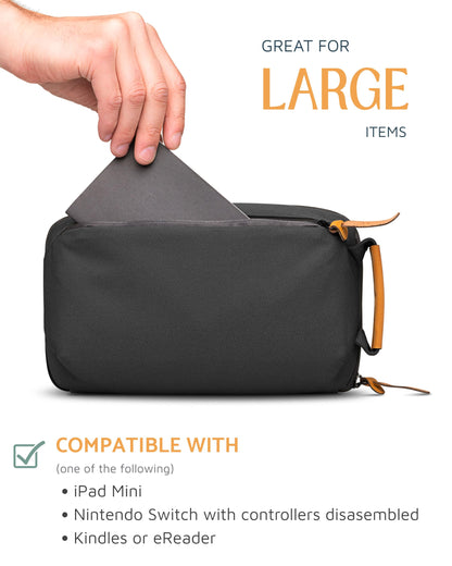 Tech Organizer Pouch with Leather Accents