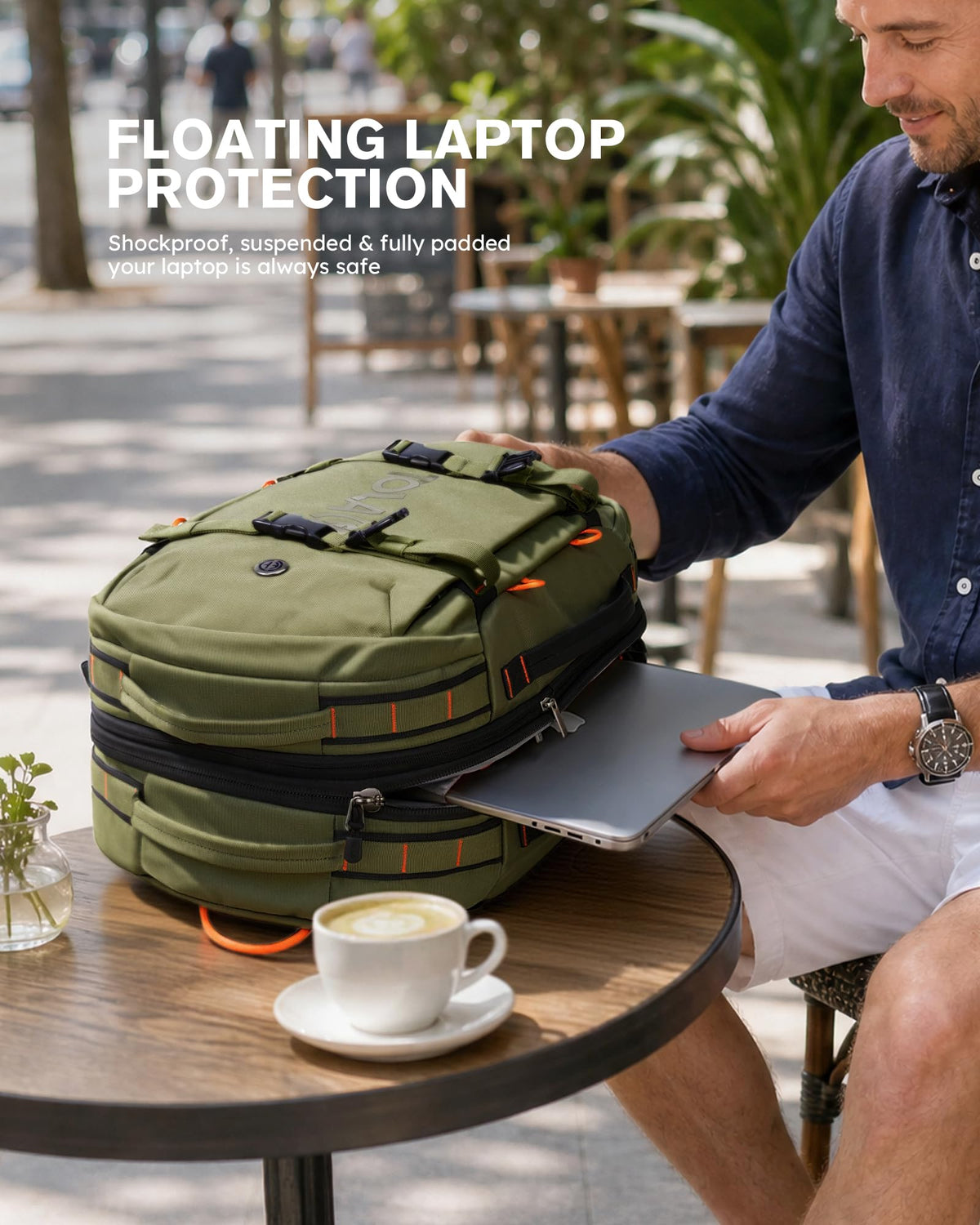 40–50L Travel Backpack with Laptop Compartment