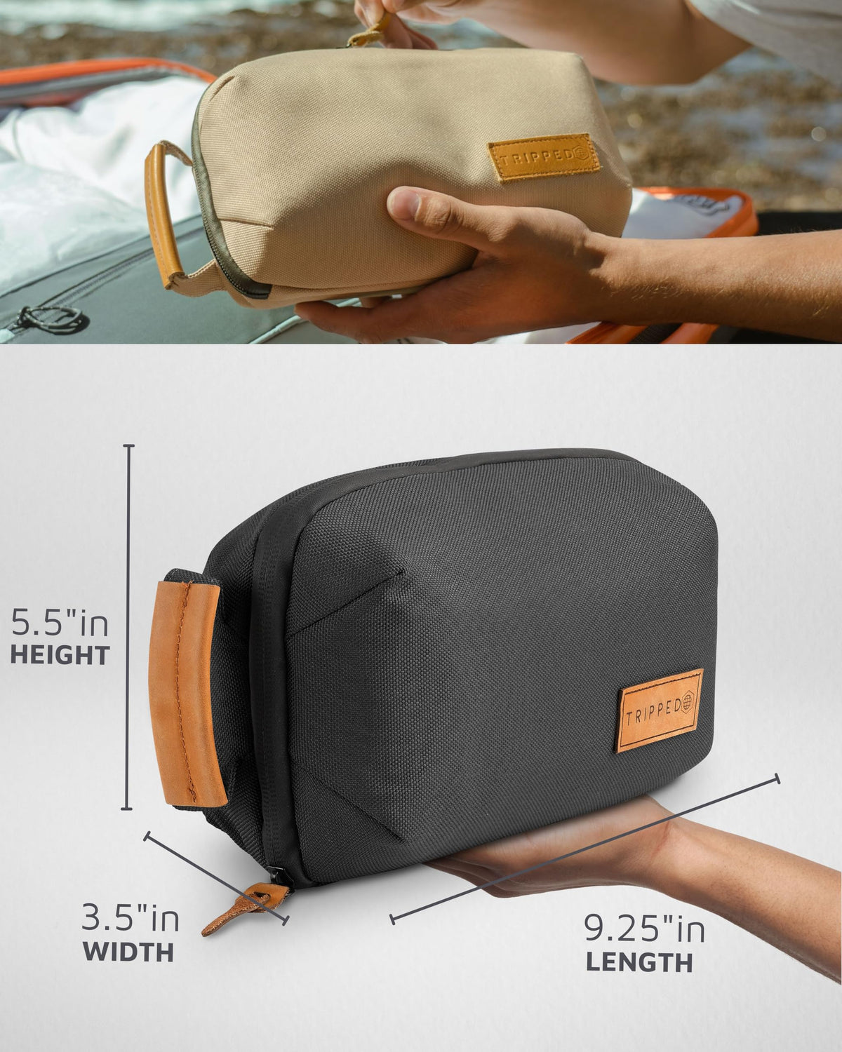 Tech Organizer Pouch with Leather Accents