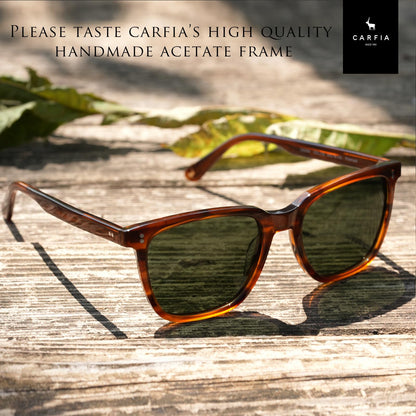 Men's Polarized Square Sunglasses with Acetate Frame