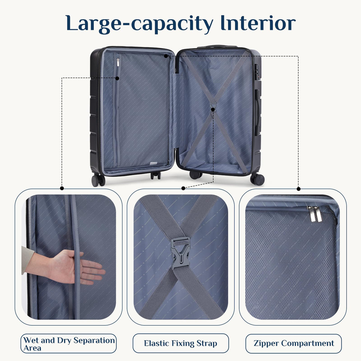 Hardside Luggage Set with Spinner Wheels and TSA Lock