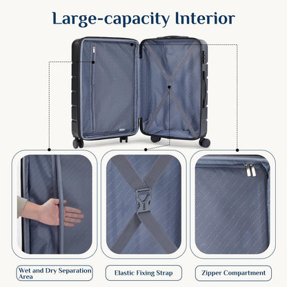 Hardside Luggage Set with Spinner Wheels and TSA Lock