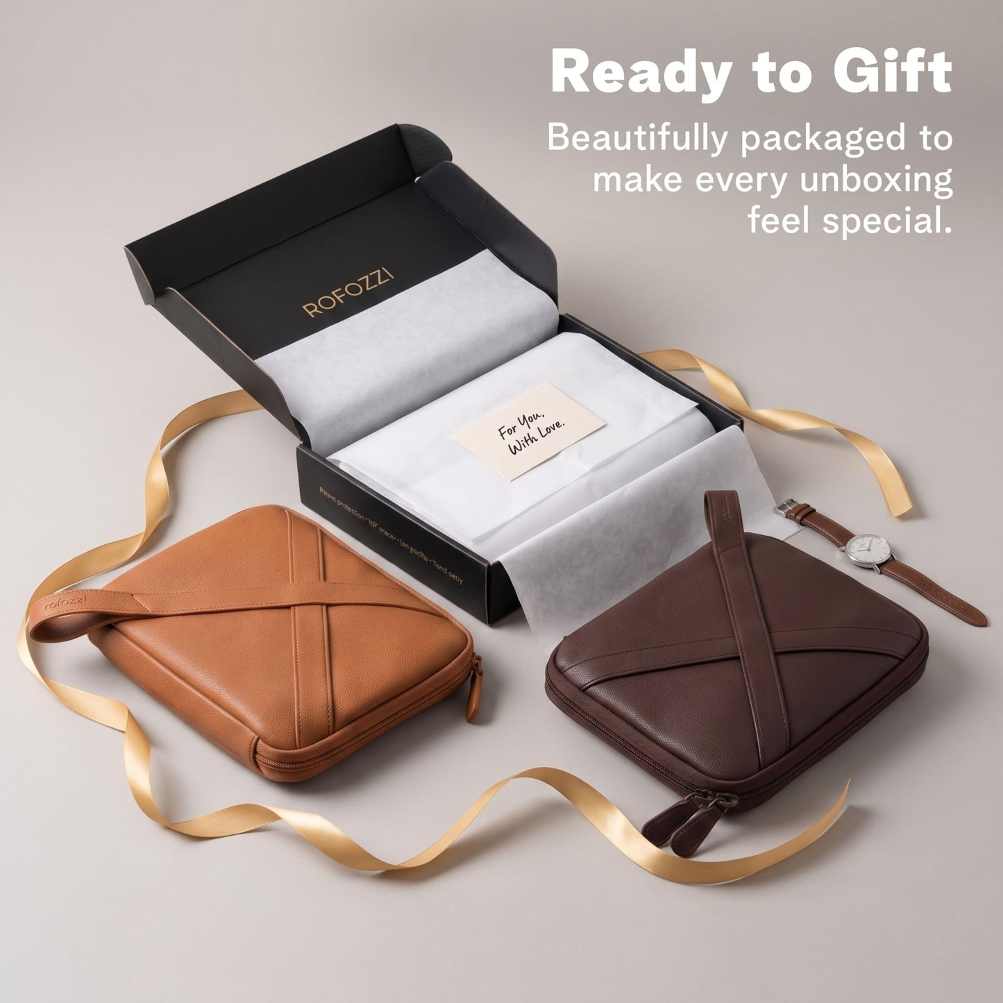 Vegan Leather Tech Pouch with Tablet Sleeve
