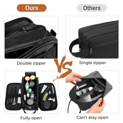 Men's PU Leather Toiletry Bag with Water Resistance