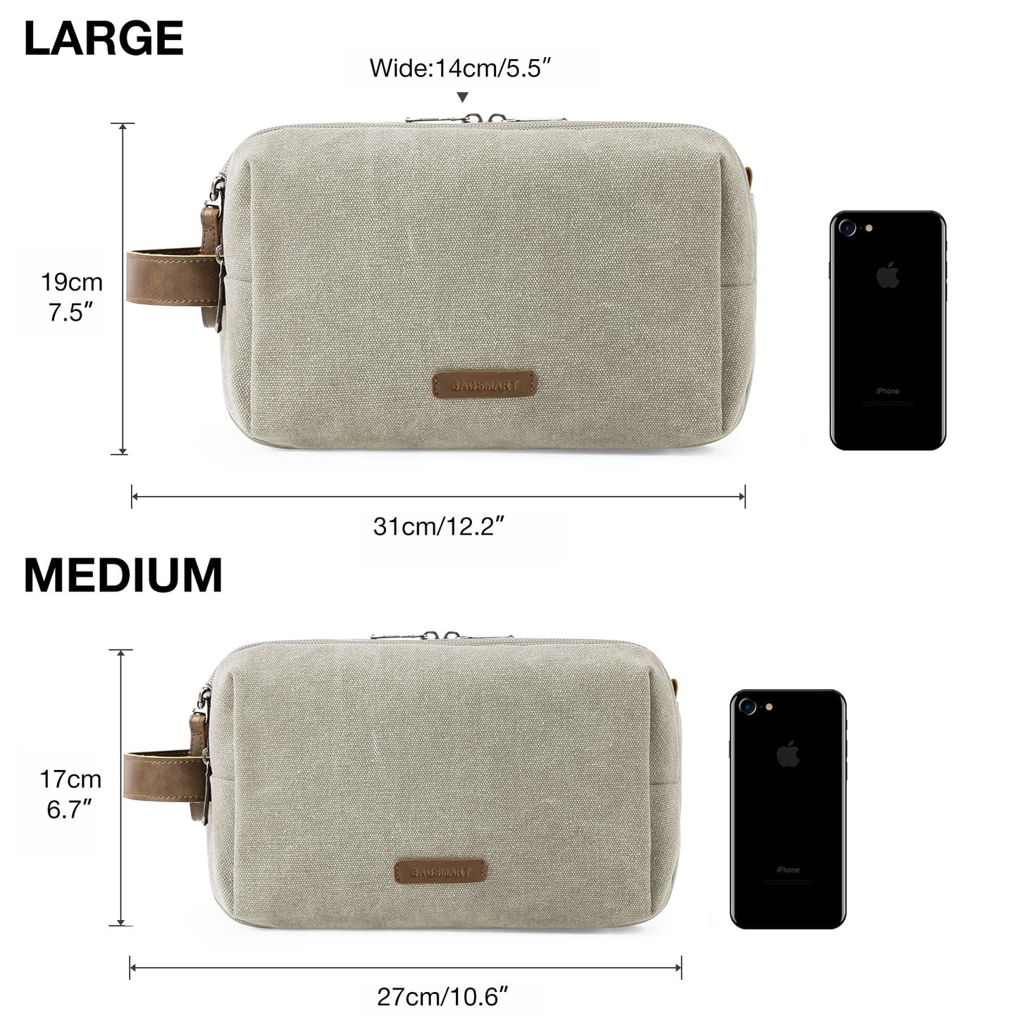 Men's Canvas Toiletry Bag with Water-Resistant Design