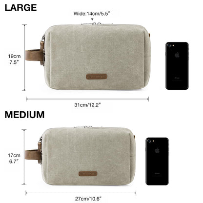 Men's Canvas Toiletry Bag with Water-Resistant Design