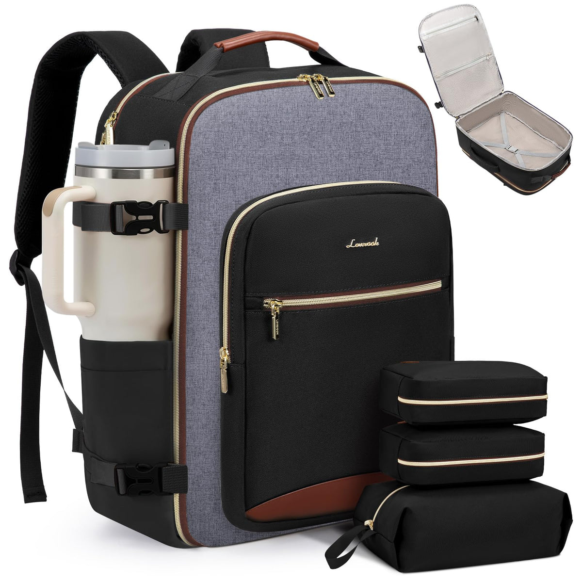 Carry-On Travel Backpack with Personal Item Design