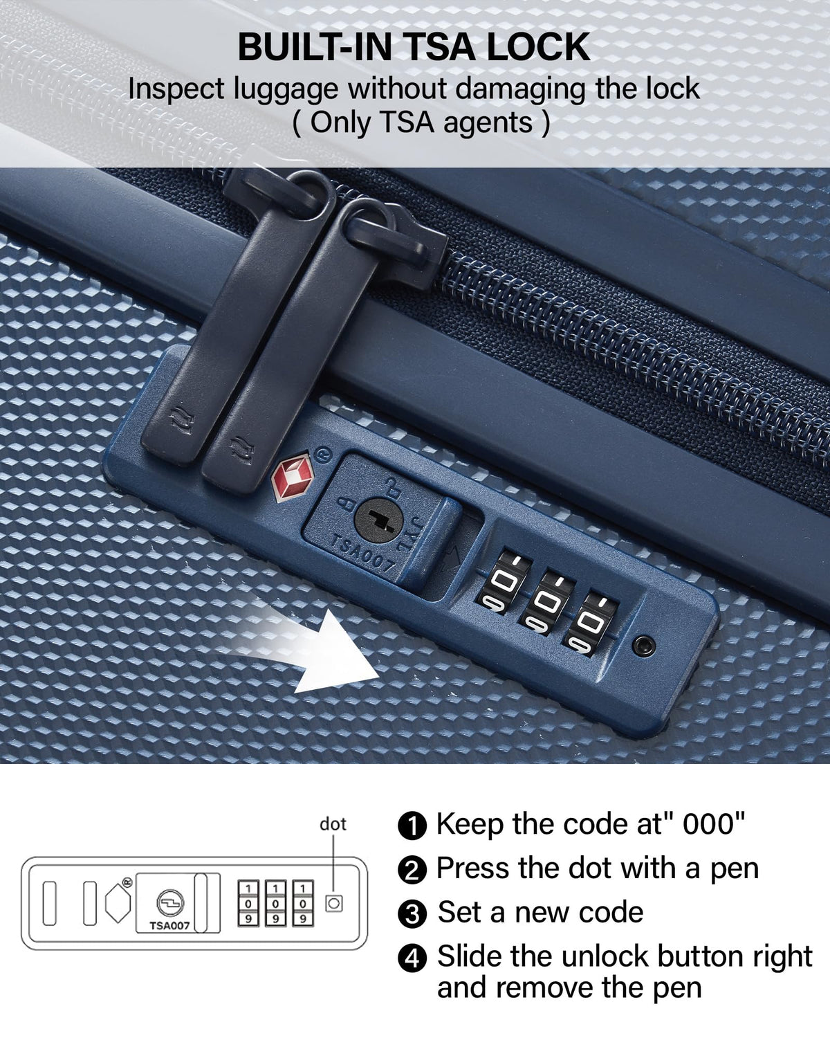 Hardshell Spinner Luggage with TSA Lock