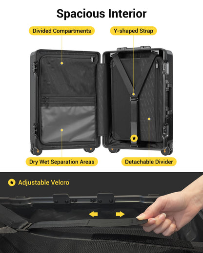 Zipperless Hardshell Luggage with Spinner Wheels